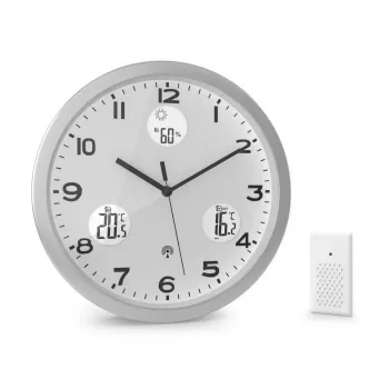 MEBUS 13150 rádiom riadené nástenné hodiny 30 cm hliník