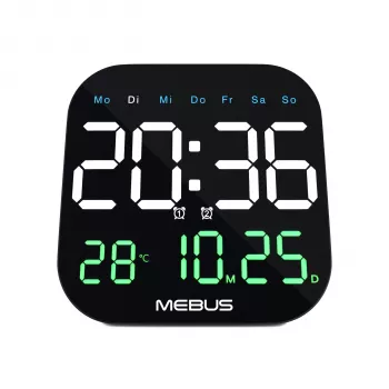 Mebus 19855 rádiové nástenné hodiny analógové stolové hodiny 18,5 cm čierne