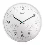 MEBUS 52841 rádiové nástenné hodiny, čierny rám, biely ciferník, 30 cm