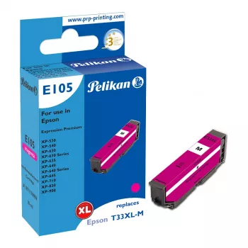 Pelikan E105 kompatibilná atramentová kazeta purpurová High Yield (XL) pre Epson XP-530/540/630/635/640/645/710/830/900 – balenie 1 ks