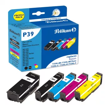 Pelikan P39 kompatibilná atramentová kazeta multipack balenie 5 ks pre Epson 33XL (čierna, azúrová, purpurová, žltá, foto čierna)