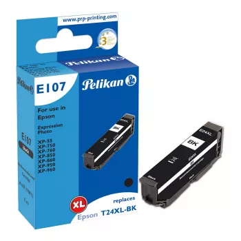 Pelikan E107 kompatibilná atramentová kazeta čierna High Yield (XL) pre Epson Expression Photo XP-55/XP-750/XP-760/XP-850/XP-860/XP-950/XP-960 (nahradzuje Epson 27XL) – balenie 1 ks