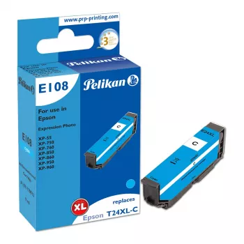 Pelikan E108 kompatibilná atramentová kazeta azúrová High Yield (XL) pre Epson Expression Photo XP-55/XP-750/XP-760/XP-850/XP-860/XP-950/XP-960 – balenie 1 ks