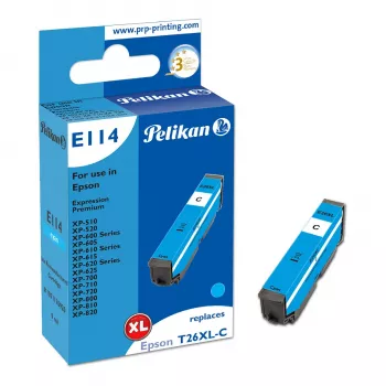 Pelikan E114 Kompatibilná atramentová kazeta azúrová High Yield (XL) pre Epson Expression Premium XP-510, XP-520, XP-600 séria, XP-700 séria, XP-800 séria