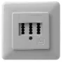 ZE-KOM TAE trojitá zásuvka: TAE 2 x 6/6 NF/F UP, čisto biela