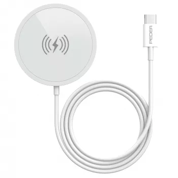 PEDEA bezdrôtová magnetická nabíjačka 15W - USB-C, strieborná/biela