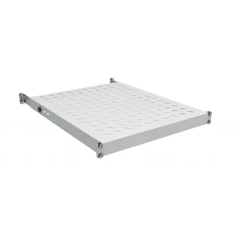 EFB Electronics 19-palcová 1U pevná polica, montážna hĺbka 750-850 mm, nosnosť 120 kg, hĺbka skrine 1000 mm, RAL 7035 svetlosivá