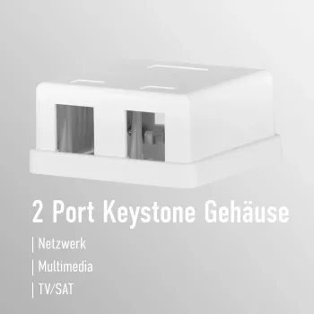 EFB Electronics keystone zásuvka, 2 porty, na omietku, čistobiela, prázdne puzdro