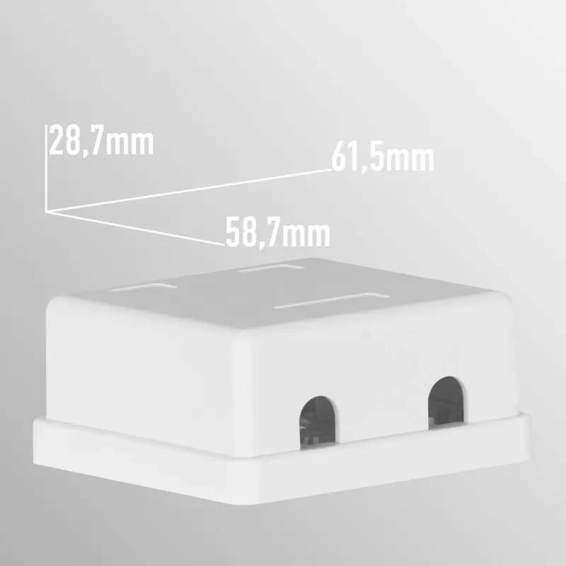 EFB Electronics keystone zásuvka, 2 porty, na omietku, čistobiela, prázdne puzdro