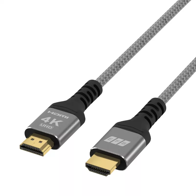 EFB HDMI 2.0 High-Speed HDMI kábel s Ethernetom 10m sivý 4K60Hz 18Gbit/s