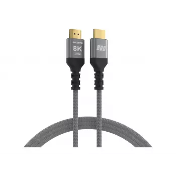 EFB Elektronik 5m Ultra High-Speed HDMI 2.1 kábel 8K60Hz 48Gbit/s sivý pletený