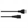 Kabelmeister Swiss Power Cord Type J SEV 1011 to IEC C13 Black 1,8m