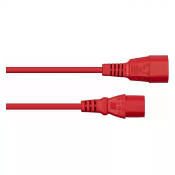 Kabelmeister Power Extension Cable C14 to C13 Red 2m 0,75mm²