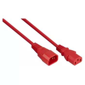 KABELMEISTER Power Extension Cable C14 to C13 Red 1m