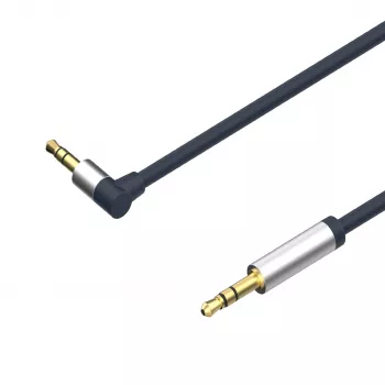 ShiverPeaks audio 3,5mm jack kábel, zahnutý/rovný 0,7m - čierny