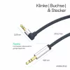 ShiverPeaks audio 3,5mm jack kábel, zahnutý/rovný 0,7m - čierny