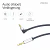 ShiverPeaks audio 3,5mm jack kábel, zahnutý/rovný 0,7m - čierny