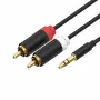 ShiverPeaks audio 3,5mm jack na 2x RCA stereo audio kábel 1,5m pozlátený čierny