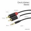 ShiverPeaks audio 3,5mm jack na 2x RCA stereo audio kábel 1,5m pozlátený čierny