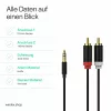 ShiverPeaks audio 3,5mm jack na 2x RCA stereo audio kábel 1,5m pozlátený čierny