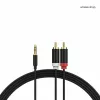 ShiverPeaks audio 3,5mm jack na 2x RCA stereo audio kábel 1,5m pozlátený čierny