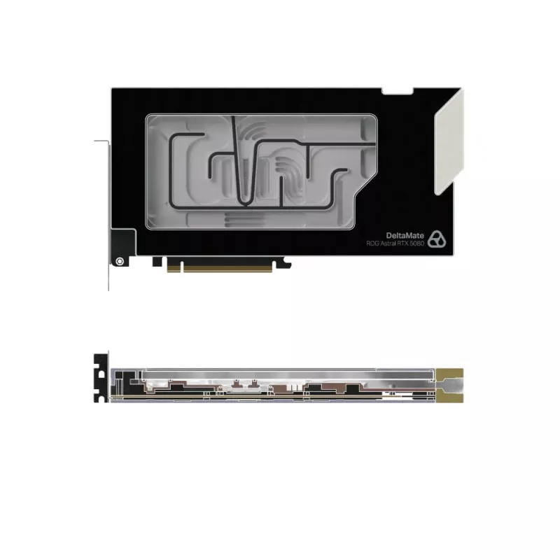 Thermal Grizzly DeltaMate 5080 Astral GPU vodný blok, ARGB, s backplate - akryl, čierny