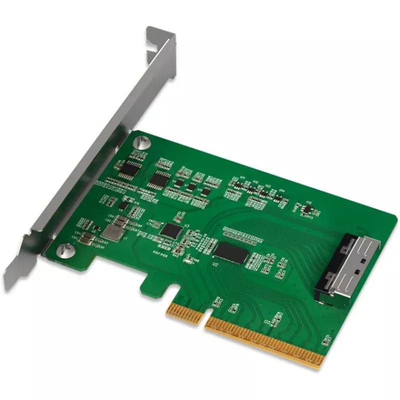 ICY DOCK EXLink MB409A5 MCIO 8i (SFF-TA-1016) na PCIe 5.0 x8 adaptér s Redriver