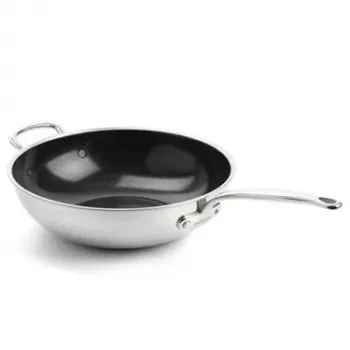 GreenPan Premiere wok 30 cm nerezová oceľ