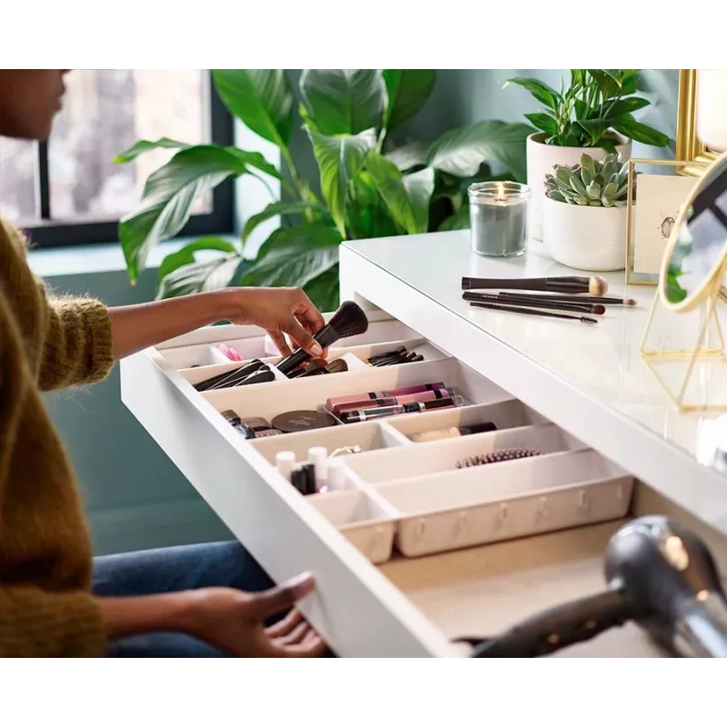Joseph Joseph Viva 12-dielna sada organizérov do zásuvky na make-up - sivá/priehľadná