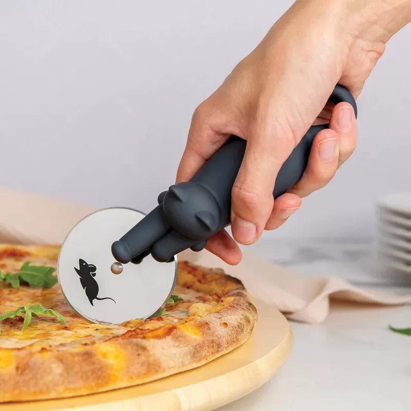 OTOTO Kitty Cut krájač na pizzu - čierno-biely dizajn mačky