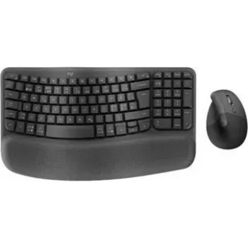 Logitech Wave Keys a Lift Combo - bezdrôtová ergonomická súprava klávesnice a myši - Bluetooth LE, 2,4 GHz - QWERTY - nordické rozloženie - grafitová