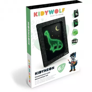 KIDYWOLF osvetlená nástenná dekorácia 3-dielna dino