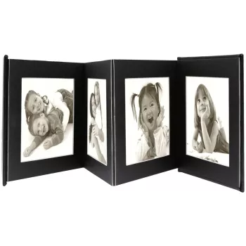 DEKNUDT leporelo fotoalbum čierny 8 fotografií 10x15 cm koža