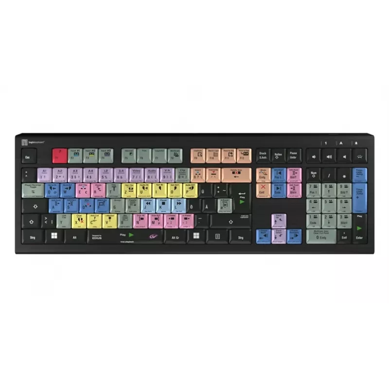 Logickeyboard LKB-EDIUS-A2PC-DE Full Size (100%) USB Scissor-Switch klávesnica QWERTZ čierna