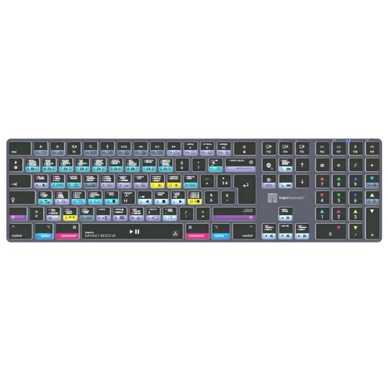 LogicKeyboard DaVinci Resolve 18 Titan FR (Mac) - francúzske AZERTY rozloženie, podsvietená, drôtová USB