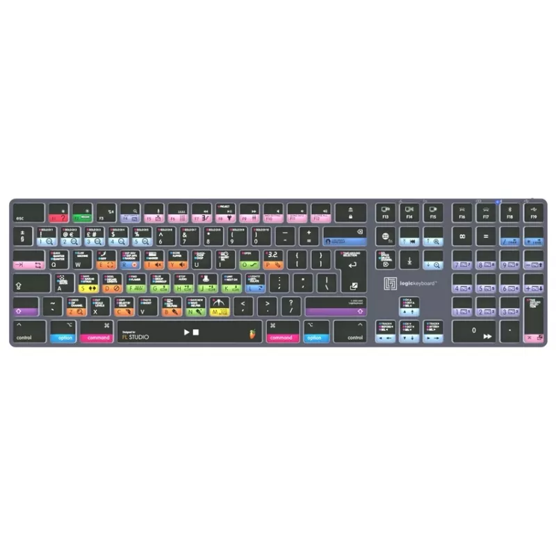 Logickeyboard FL Studio TITAN klávesnica pre Mac - USB drôtová - čierna s farebne kódovanými klávesmi