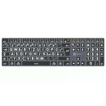 LogicKeyboard XL-Print Titan White on Black DE (Mac) - nemecké rozloženie QWERTZ