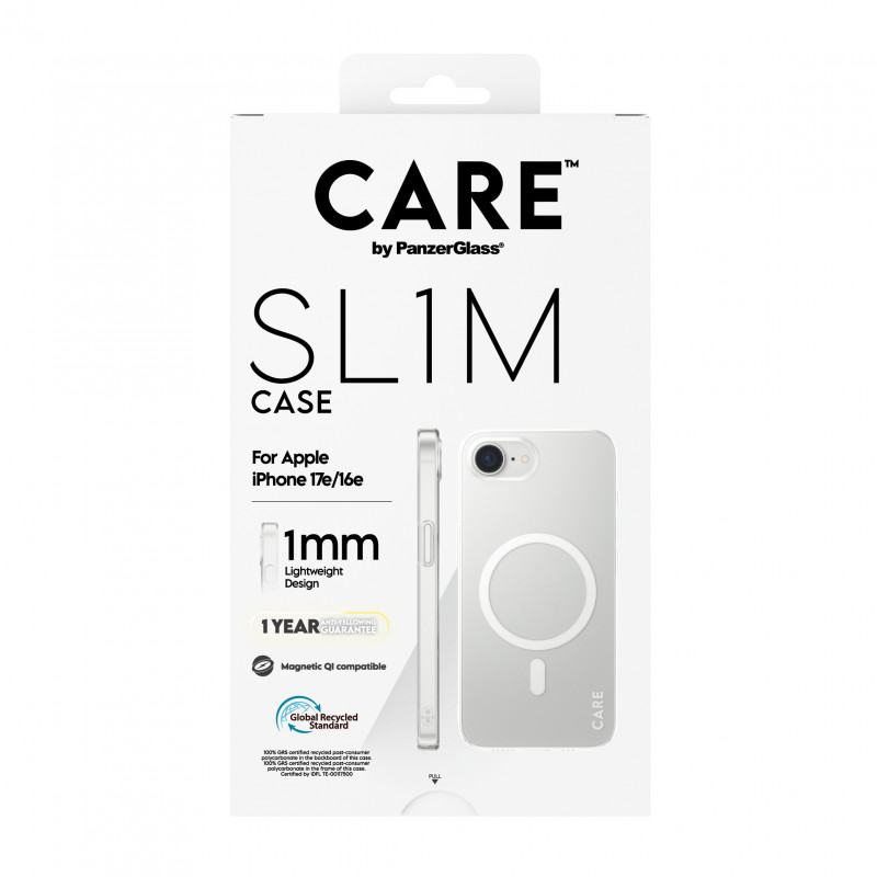 CARE by PanzerGlass SL1M puzdro transparentné s MagSafe pre iPhone 16e / 17e (CR59610)