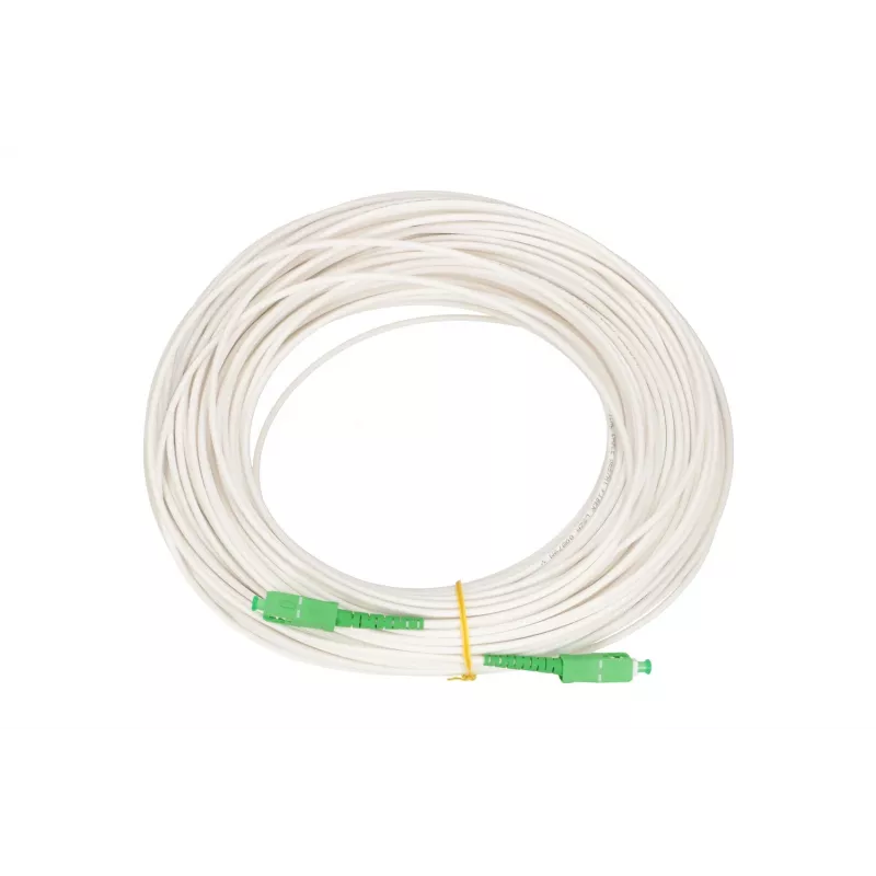 Extralink SC/APC-SC/APC patch kábel, LSOH, Singlemode, Simplex, G.657A2, 3mm, 30m, biely