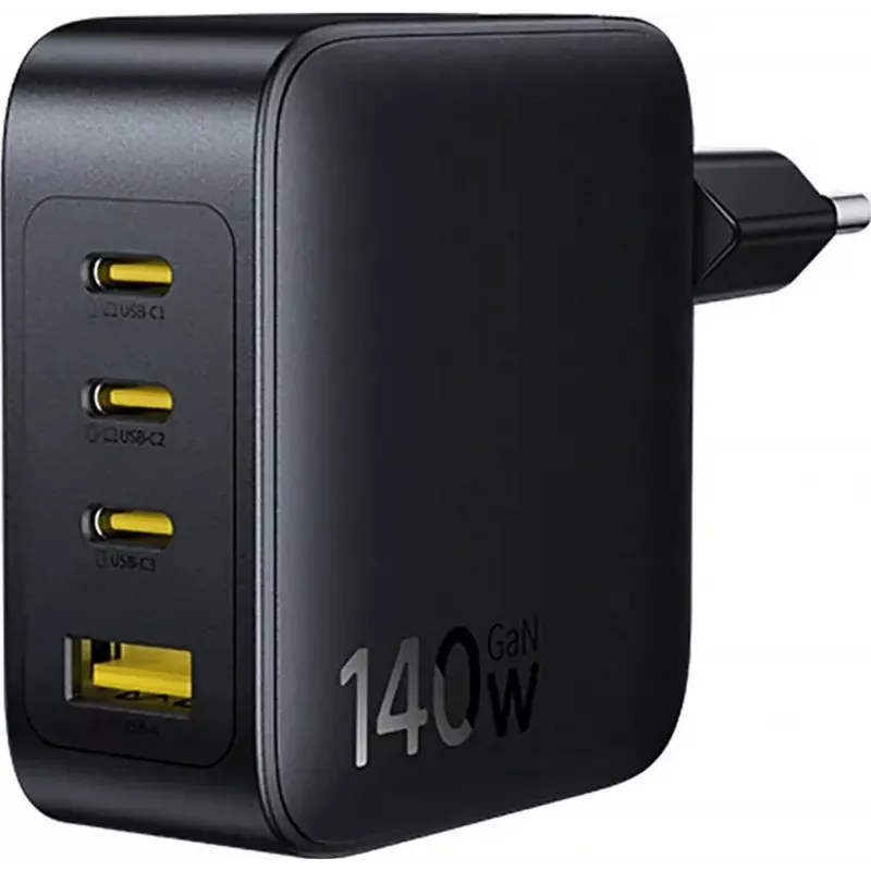 Baseus EnerFill FH11 GaN 140W 3xUSB-C + 1xUSB-A rýchla nabíjačka čierna