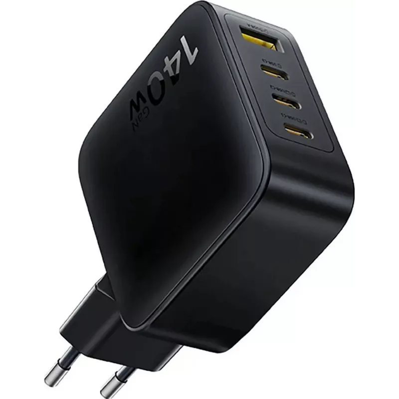 Baseus EnerFill FH11 GaN 140W 3xUSB-C + 1xUSB-A rýchla nabíjačka čierna