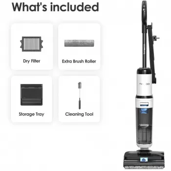 Tineco Floor One S6 Stretch Steam Plus 2-in-1 vysávač na mokro/sucho, mop a parný čistič, akumulátorový, 35 min výdrž, 0,8L nádrž na čistú vodu, 0,72L nádrž na špinavú vodu, samočistenie, LCD displej, iLoop senzor, 180° položiteľný, pre tvrdé podlahy