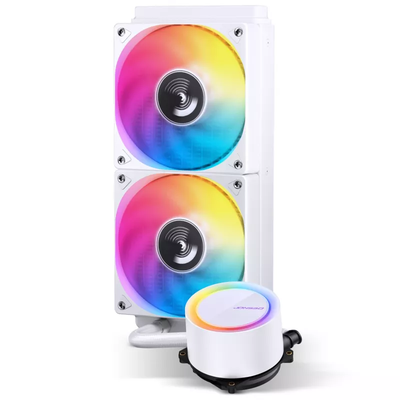 Jonsbo TG-240 AiO kvapalinový CPU chladič, ARGB - 240mm, biely