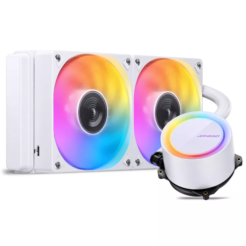 Jonsbo TG-240 AiO kvapalinový CPU chladič, ARGB - 240mm, biely