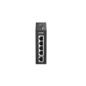 D-Link DIS-100E-05 priemyselný neupravovateľný Ethernet switch, 5x 10/100Base-TX, montáž na DIN lištu, IP30
