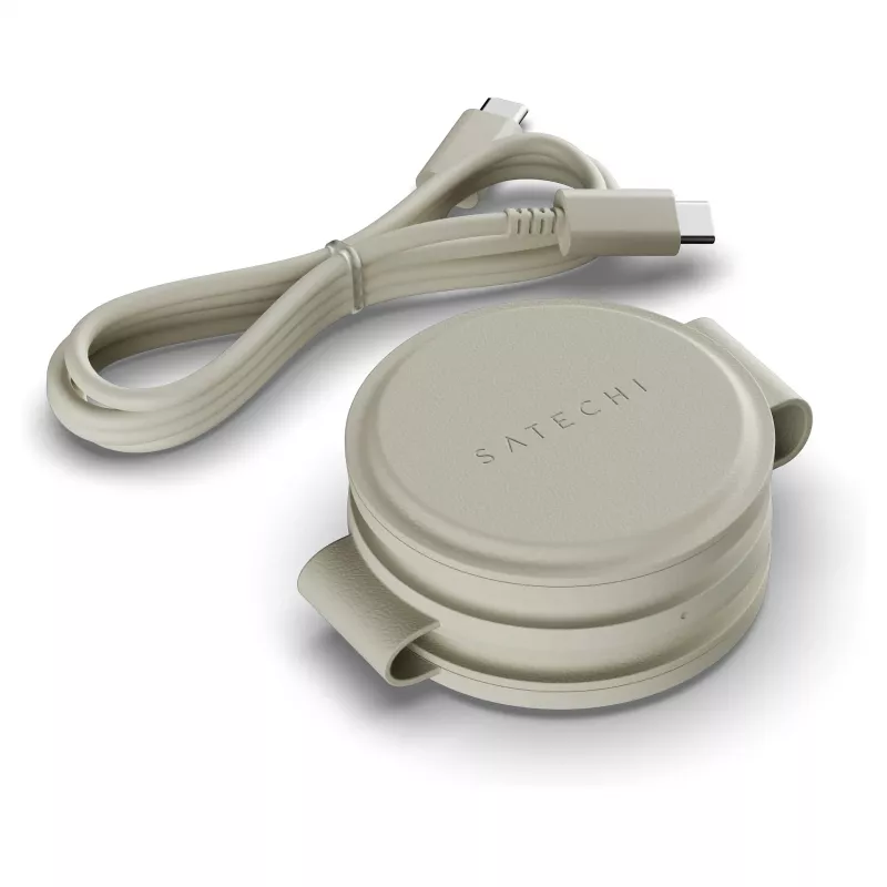 Satechi OntheGo 3-in-1 bezdrôtová nabíjačka s Qi2, piesková, 15W, ST-QTG31W