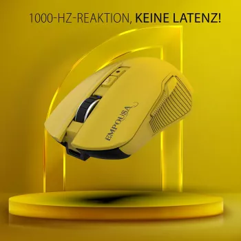 INCA herná myš RGB 7200 DPI 7 tlačidiel USB/BT 1,50m Yellow (IMG-328MX)