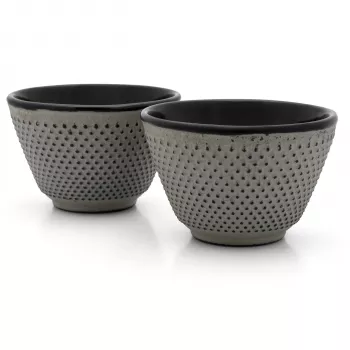 Bredemeijer čajové šálky Jang 78x53mm, liatina, sivá, balenie 2 ks