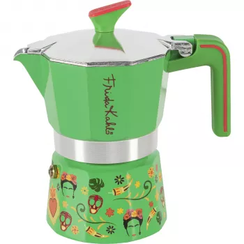Pedrini 3TZ Frida Kahlo espresso kanvička na sporák, zelená (02CF157)