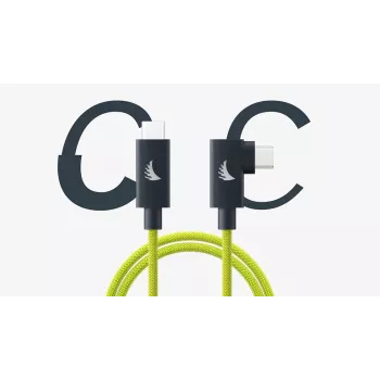 Angelbird USB-C 4.0 Solid Flex kábel Right-Angle Lime 1 m (3.3 ft)